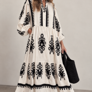 Maxi vestido Boho crudo