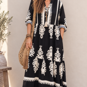 Maxi vestido Boho negro