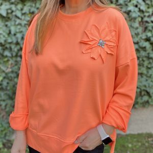 Polerón Flor naranjo neón — Ofertas, Ofertas, Sweaters/cardigans/polerones | Loca Tentación Chile