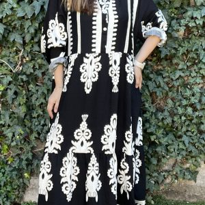 Maxi vestido Boho negro detalle 3 — Ofertas, Ofertas, Vestidos/faldas/minis | Loca Tentación Chile