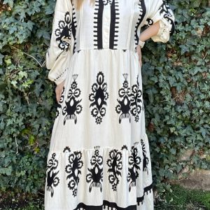 Maxi vestido Boho crudo detalle 4 — Ofertas, Ofertas, Vestidos/faldas/minis | Loca Tentación Chile