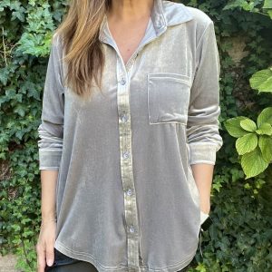 Blusa velvet Gris — Ofertas, Ofertas, Poleras/blusas/tops | Loca Tentación Chile